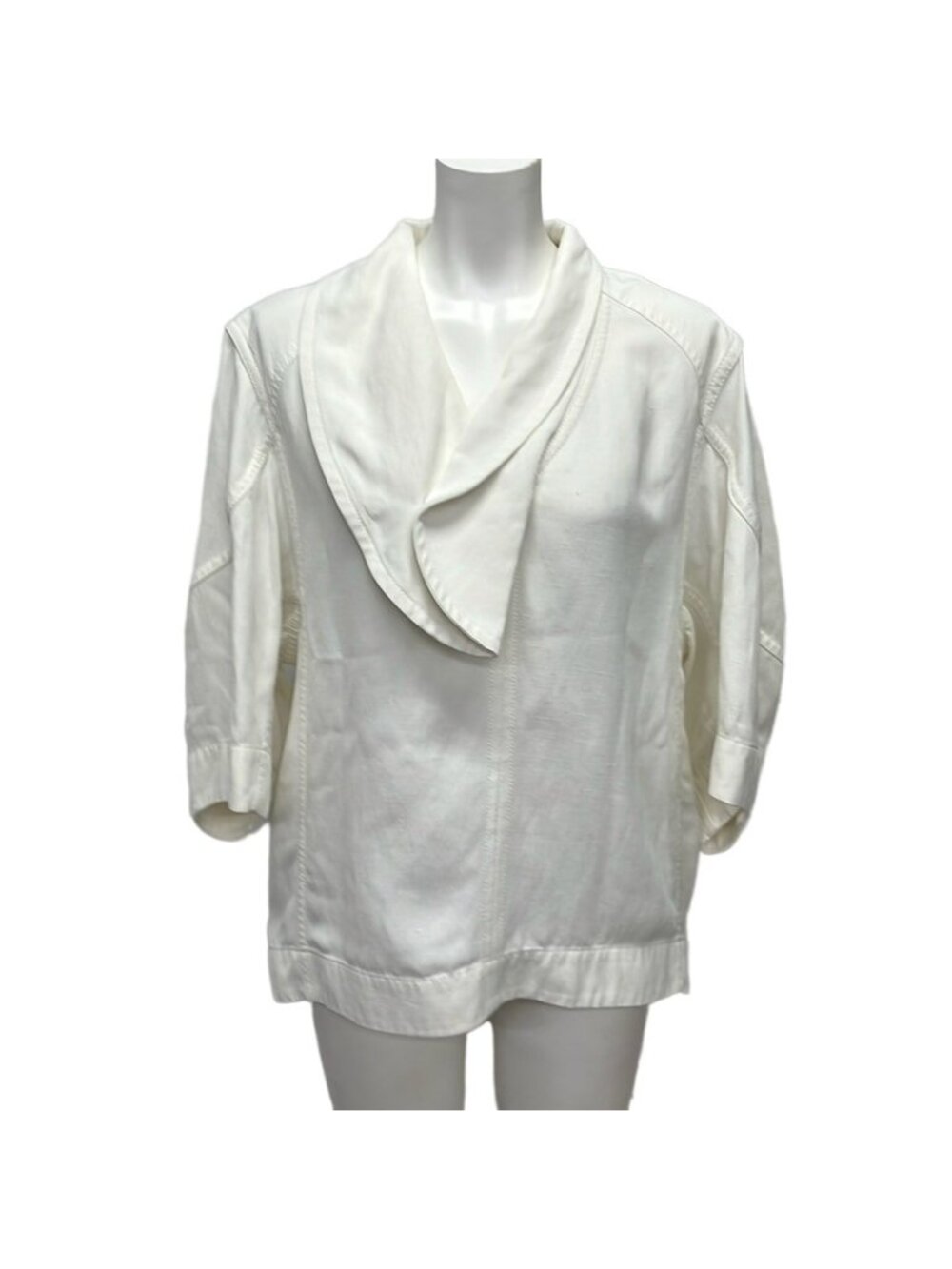 Bottega Veneta Three Quarter Sleeve Top XS White